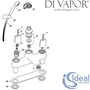 Ideal Standard Ceraplan Disc Bath/Shower Mixer Tap Spare Parts - IDL DV 187